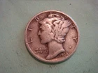 1938 P  Mercury Dime, Fine+ cond - album filler , actual coin in photo