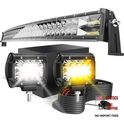 Curved Led Light Bar  240W 5D Spot Flood Combo Beam Off 42 Inch Clear,White