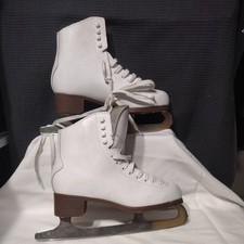 Glacier 520 Jackson Girl s White Figure Ice Skates Size7. 1/2
