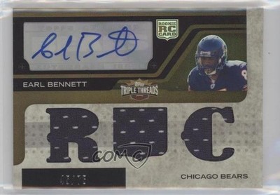 2008 Topps Triple Threads Sepia 45/75 Earl Bennett #127 Rookie Auto RC e0v