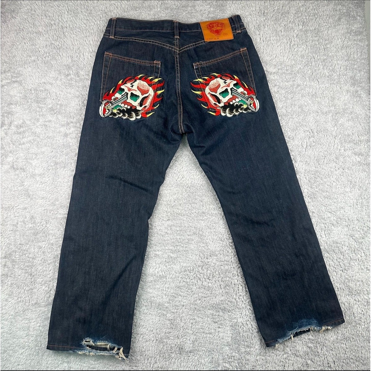 Ed Hardy Christian Audigier Y2K Vintage Skull Embroidered Jeans