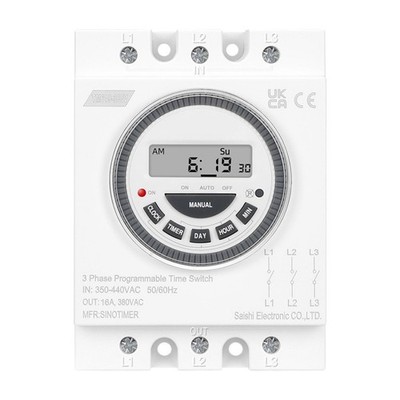TM619 380V 7-Tage Zeitschaltuhr für 3-phasige 16A Lasten mit Batterie-Backup-Un
