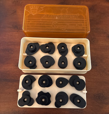 Vintage Zig Zag Deluxe Sewing Machine Attachments 16 Cams & Plastic Case