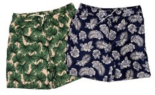 Janie And Jack Boys Size 16 Lot of 2 Swimsuits Palm Leaves Hibiscus UPF 50 New