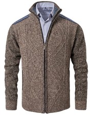 Men's Full Zip Knitted Cardigan Sweater, Pockets Warm Casual Winter Jacket, XL