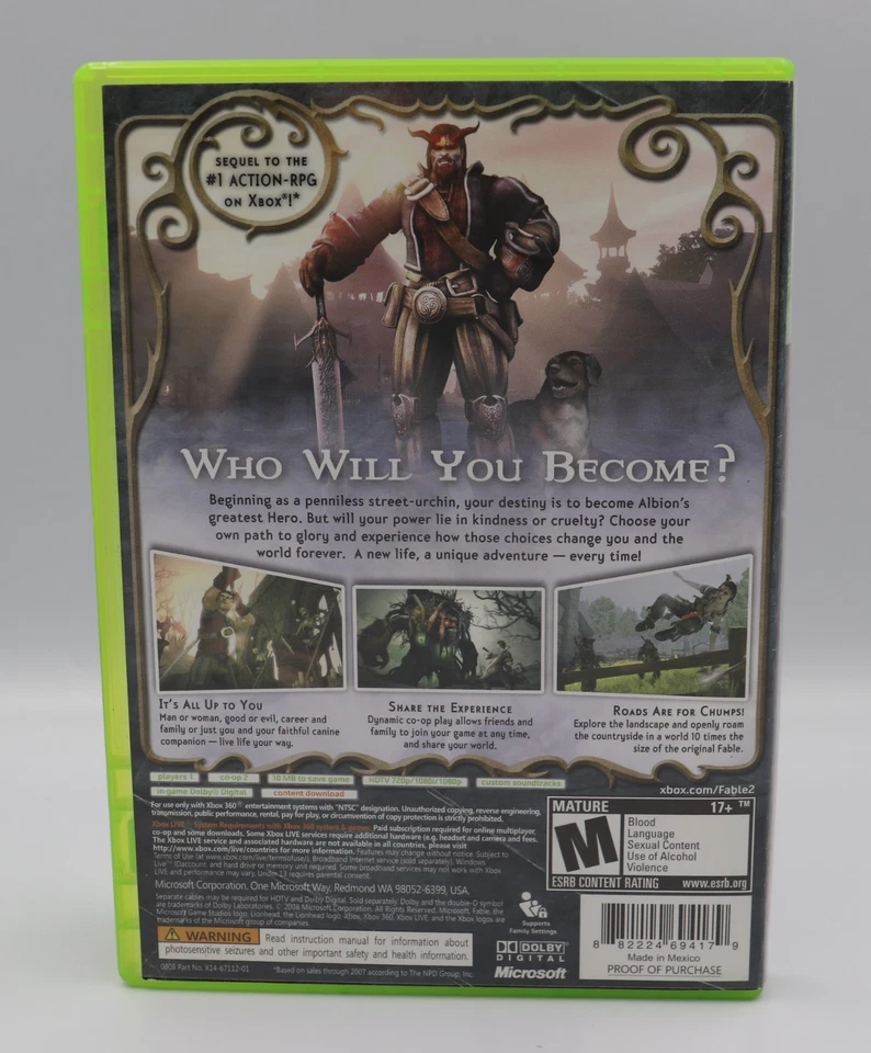 Fable II 2 Microsoft Xbox 360 Game CIB Complete Used  - Image 2 of 4
