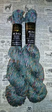 2 Cascade Rio Yarn Verigated Teal Pink Copper Cotton & Viscose Skeins NEW