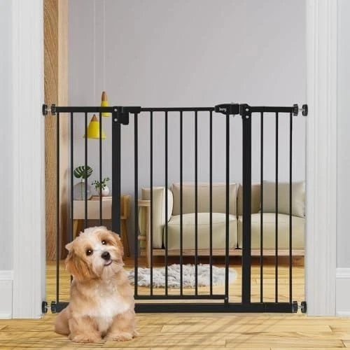 29"-42.5" Baby Gate for Stairs, Auto Close Safety Dog Gate, Pressure Mounted