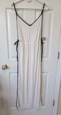 NWT VICTORIAS SECRET Women's WHite Black Modal Polyes Slit Sides Nightgown S