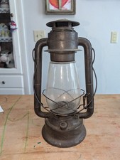 Dietz No 2 Blizzard Cold Blast Tubular Lantern Clear Globe 3 Bead 1913 Barn VTG