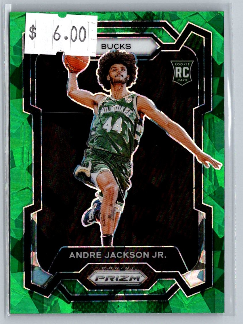 2023-24 Panini Prizm #131 Andre Jackson Jr. Prizms Green Ice