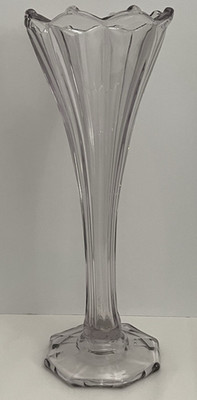Victorian Sun Purpled Amethyst Pressed Glass Vase 14.5'' ~ Portland Glass Co.