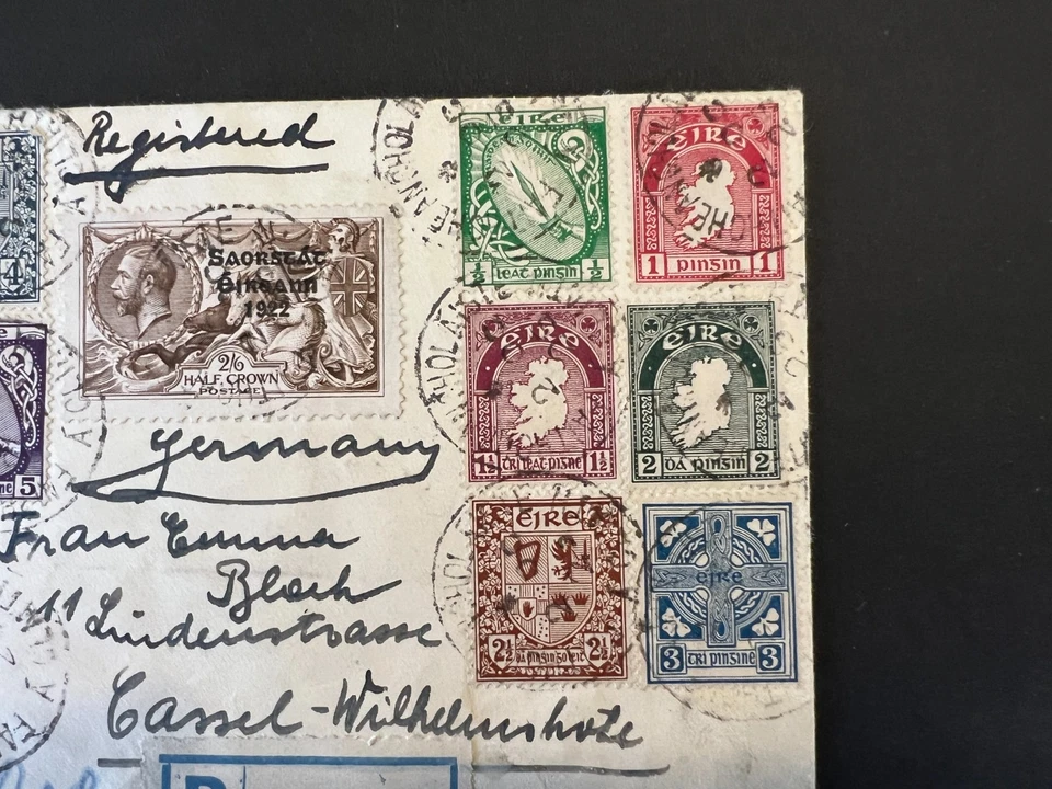 Juego de cubiertas de caballito de mar irlandés 1926 SG83 2/6 1922 primera definición serie SG71-82 Alemania Foto 3 de 4