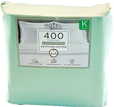 Hotel Signature Sheet Set 6 Piece Egyptian Cotton 400 TC King Blue Green