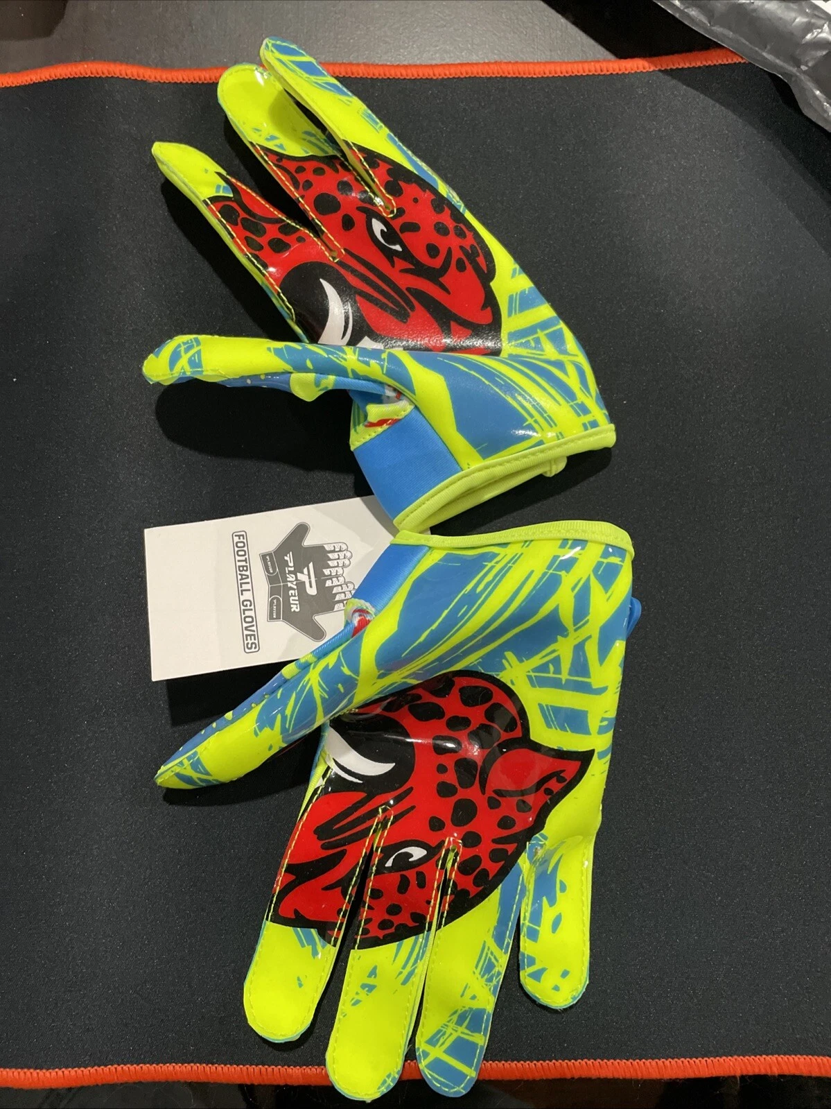 Gants de football PLAYEUR Cheetah Rapid Strike Series   Vitesse de libération, Suprême 