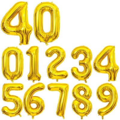 Riesen Folienballons 40'' Gold Zahl Selbstaufblasend Geburtstag Alter Party Hochzeit
