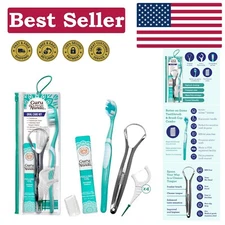 Comprehensive Travel Oral Care Set: Soft Toothbrush, Floss & Scraper Included
