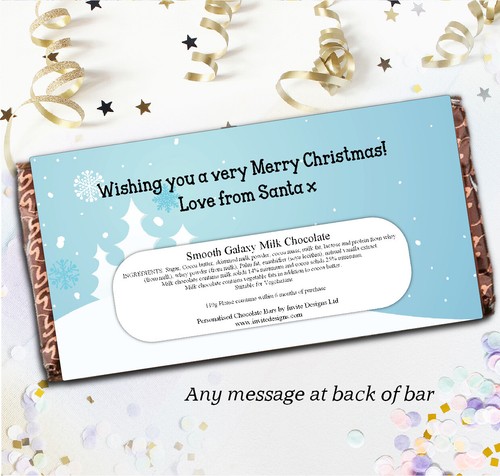 Personalised Christmas Chocolate Bar Stocking Filler Gift Idea Kids Girls Boy - Picture 2 of 3