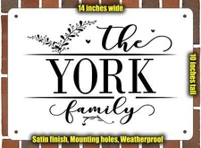 York Family Decorative Metal Door or Wall Plaque (Style 2)