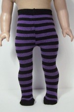 BLACK  PURPLE Stripe TIGHTS Doll Clothes For 18" American Girl Debs 