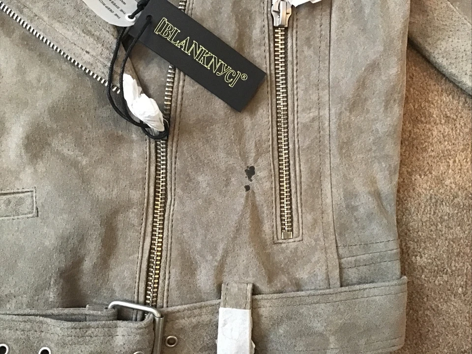 Blanknyc Suede Motorbike Jacket Brey In Womans Size M BRAND NEW(MARKED) - Image 3 of 4