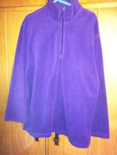 Women's Large 1/4 Zip Purple Fleece
