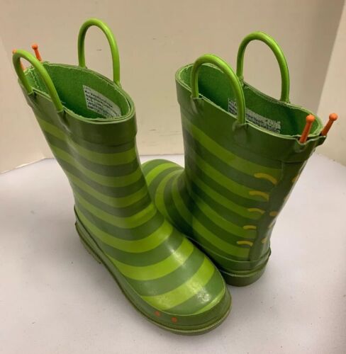 duidelijkheid Verdampen briefpapier Target Rubber Rain Boots Gardening Caterpillar Inch Worm Green Kids Size 9  10 | eBay