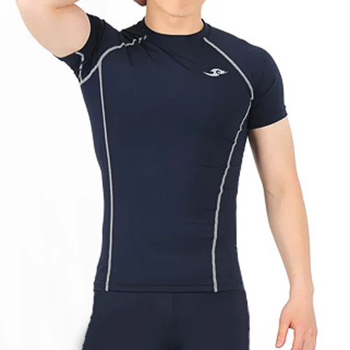 Camisa para correr Take Five para hombre piel apretada compresión capa base S~2XL negra 014 Foto 3 de 4