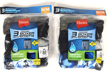 Hanes Boys 3 Pack Tagless Boxer Briefs M 10-12 Comfort Lightweight Lot of 2  6
