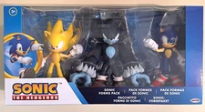 NIB Jakks Pacific Sonic the Hedgehog, Super Sonic, Werehog 4" Figure Toy 3 Pack