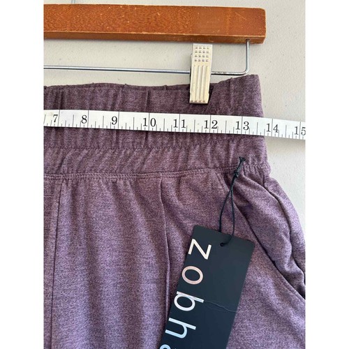Pantaloni Josie nuovi con etichette Zobha donna grattacieli accoglienti prugna viola casual taglia M - Foto 6 di 8