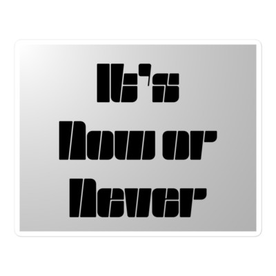  It s Now or Never Sticker   Motivational Quote for Life