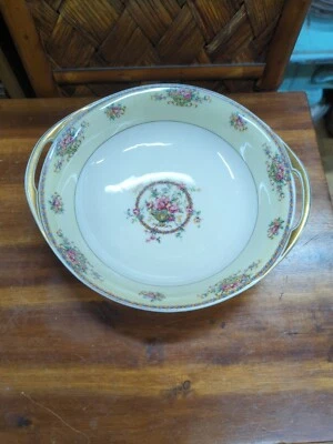 Vintage French Haviland Pink Flowers Floral Commodore Vegetable Serving Bowl - Image 1 of 4