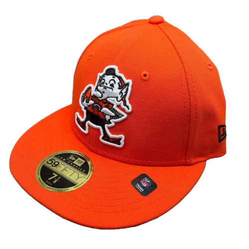 Cleveland Browns Hat Orange Brownie Elf New Era Low Profile Fitted Size 7 7/8 - Picture 2 of 4