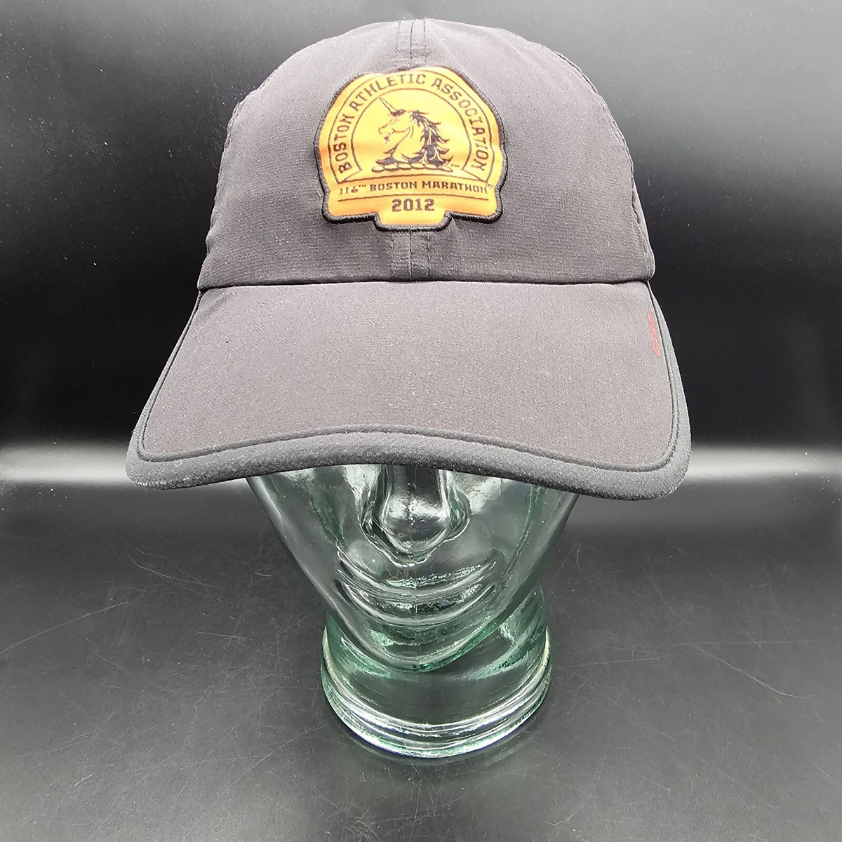 2012 Boston Marathon HAT BAA Adidas CLIMA COOL black orange 