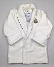 NEW St. Regis Shawl Robe White Check Velour Kids Size Small 3 to 6 years NO BELT