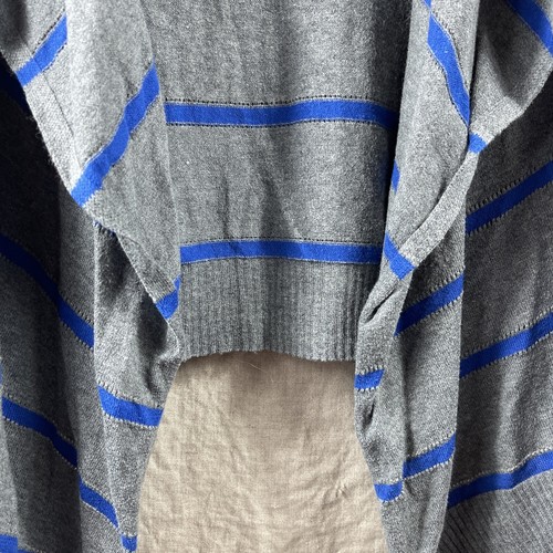 American Eagle Women's Gray/Blue Striped 3/4 Sleeve Open Front Cardigan Size S - Picture 3 of 21
