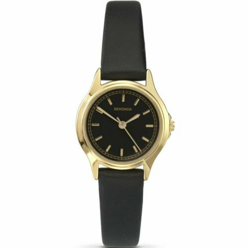 Ladies Classic Watch By Sekonda Gold Plated Model 4141 Faux Leather RRP 39.99