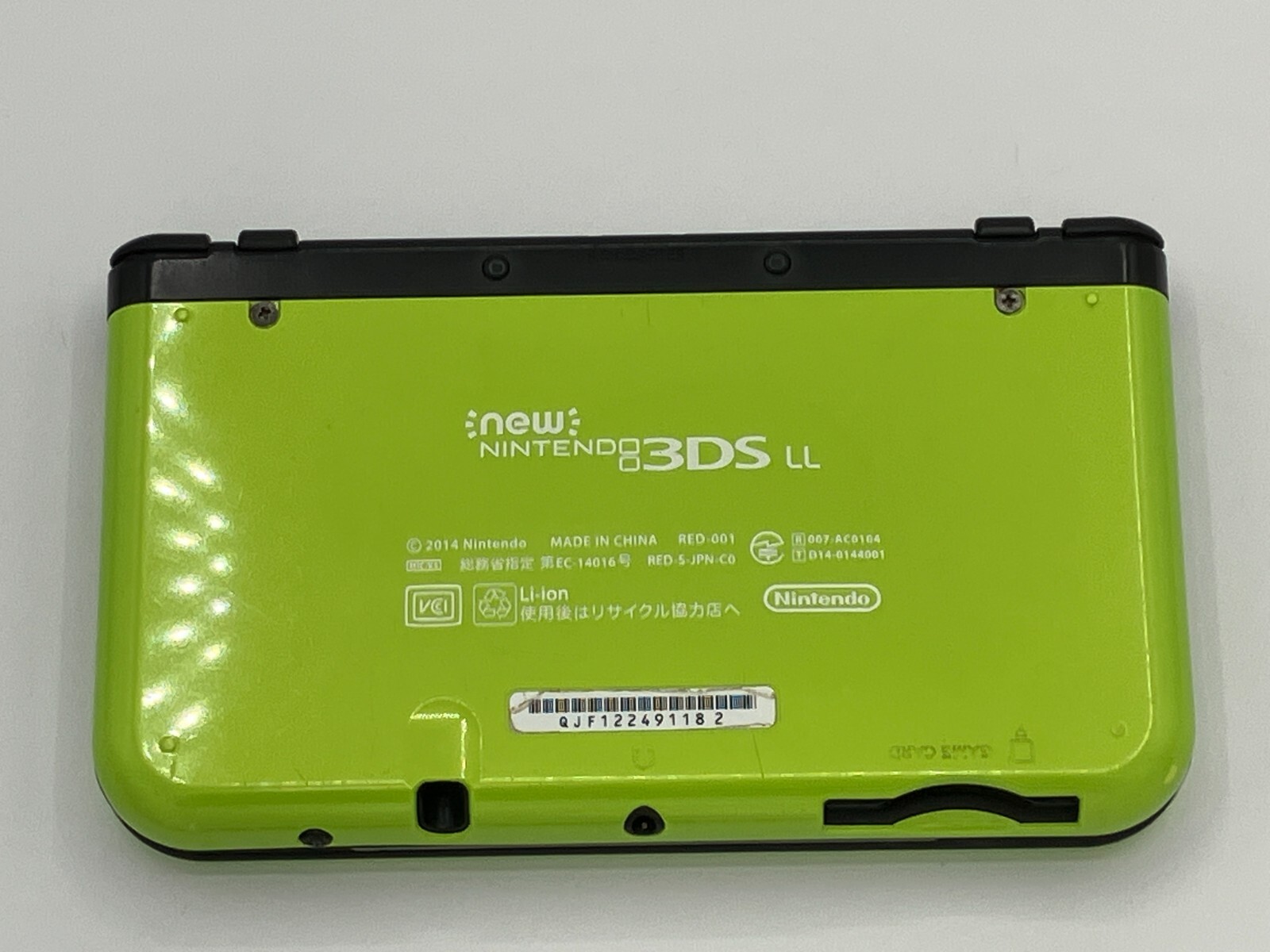 New Nintendo 3DS XL Lime Green Black Console wo/Box Stylus Japanese Ver