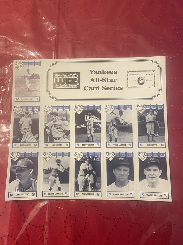 New York Yankees All Star Uncut Sheets 6 From The Wiz
