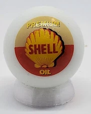 Shell Gasoline Circle 1" Glass Logo Marble w/ Stand