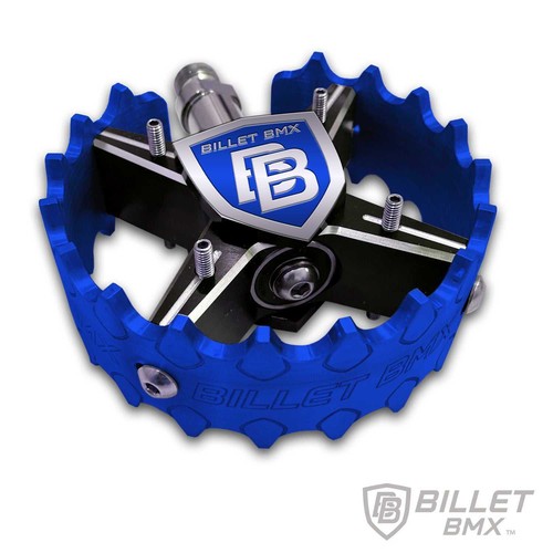 BILLET BMX SHIELD BLACKOUT PRO SERIES ROUND PEDAL SET 9/16 - Picture 3 of 8