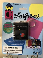 RateVintage Colorforms Shapes Booklet Mini Key Ring Basic Fun 1997. New Sealed.
