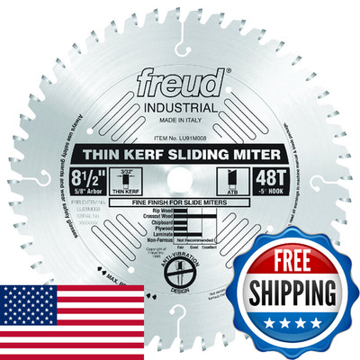 Freud LU91M008 8.5x48T Thin Kerf Sliding Compound Miter Saw Blade
