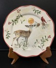 New Better Homes Winter Forest Heritage Deer Cardinal Salad Plate — photo 1