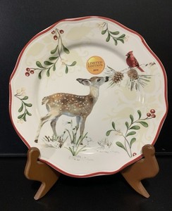 New Better Homes Winter Forest Heritage Deer Cardinal Salad Plate