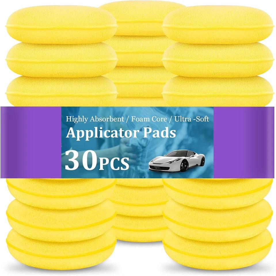 spugne per lucidatura in microfibra, 30 Pezzi Pad Applicatore Auto, Applicato... - Immagine 3 di 4