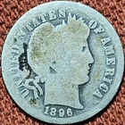 ⭐ 1896 O Barber Dime 10C Silver Coin AG/G Low Mintage Scarce Date Semi-Key Date