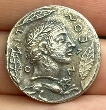 Ancient Old Beautiful Roman Greek Authentic solid Sliver Coted Coin