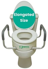 Essential Medical Supply Raised Elevated Toilet Seat Riser for Elongated Toil